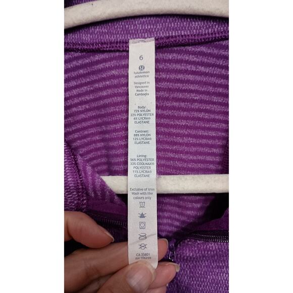 Lululemon Runderful 1/2 Zip in the Mini Check Pique Heathered Tender Violet sz 6 - Picture 5 of 7
